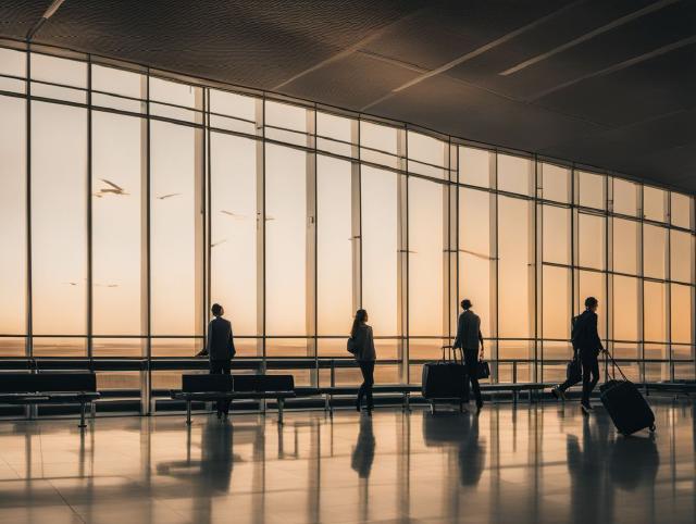 Travelers waiting beside an airport baggage carousel after landing