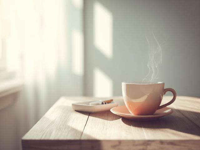 a cup of coffee and a pack of cigarettes on the table — a common pairing