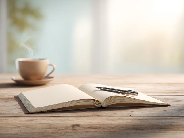 a diary and pen on a table for tracking progress in quitting smoking