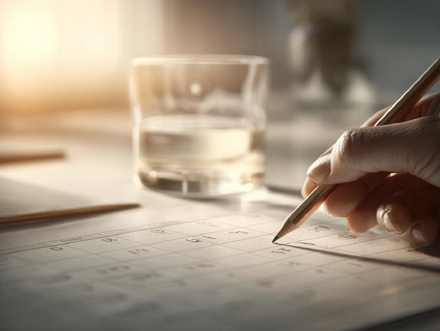 a person marking 30 days smoke-free on a calendar