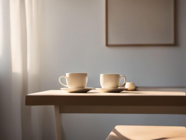 A quiet notebook on a table beside a cup of tea in soft morning light
